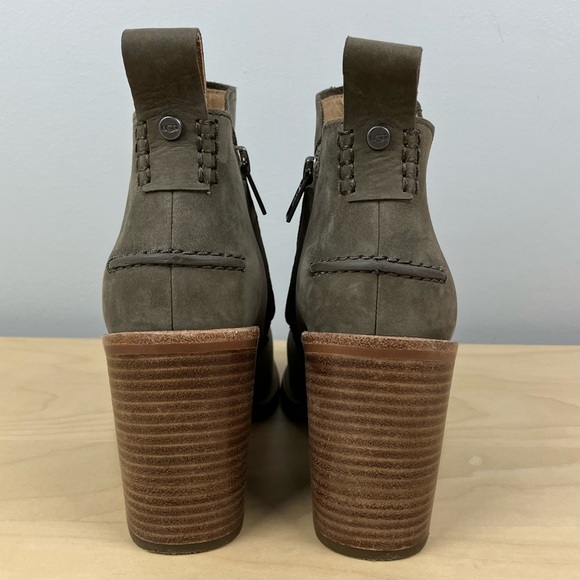 UGG Women’s Size 6.0 Pixley Stacked Heel Ankle Booties Zip Gray Taupe Nubuck - Picture 7 of 11